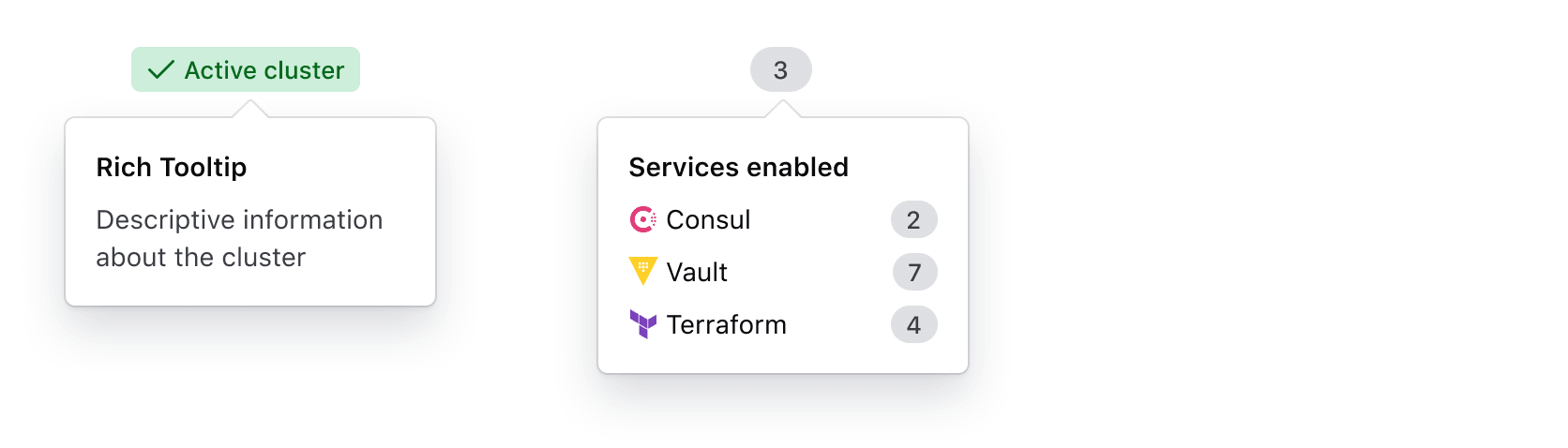 Example of using the Rich Tooltip with a badge